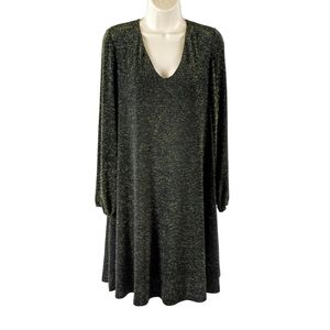 Nina Leonard Elegant Black and Gold Women's Dress